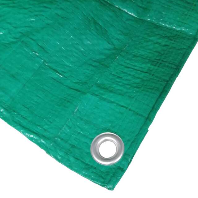 Green Tarpaulin 16' x 10' Water Resistant Groundsheet Garden Furniture Cover 4.8m x 3m with Eyelets and Hem Rope