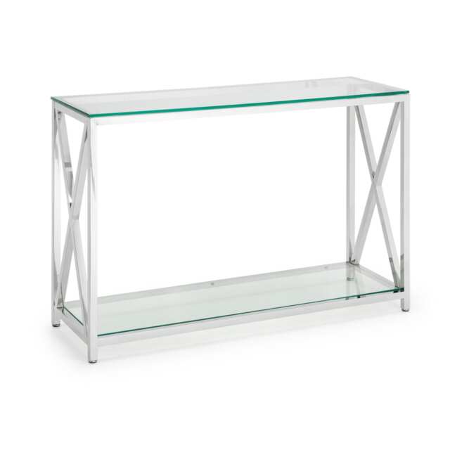 Monaco Console Table in Glass and Silver