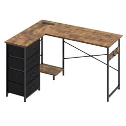 Levede Reversible L-shaped Corner Desk 4 Drawers for Office or Gaming