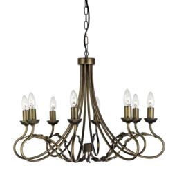 Olivia 8 Light Chandelier Black, Gold Finish, E14