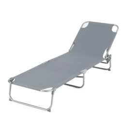 Folding Sun Lounger Grey