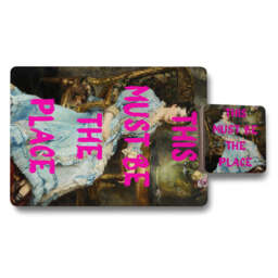 Placemats And Coasters Set Of 12 With Designer Artwork And Wood Backing