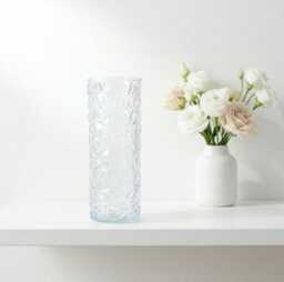 Crumble Textured Clear Glass Vase