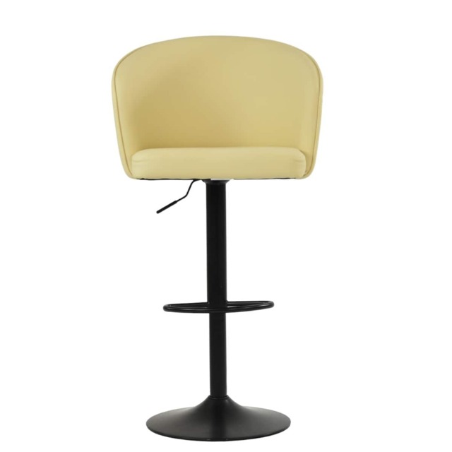 Lakeland Furniture Novara Cream Faux Leather Black Gas Lift Base Bar Stool