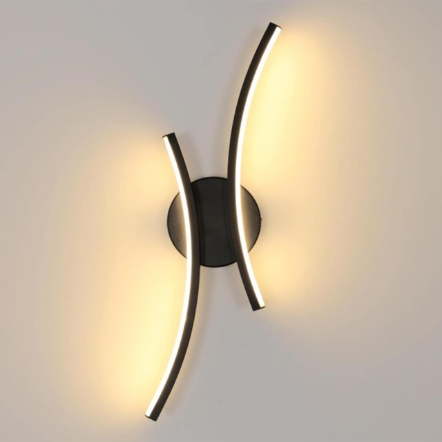 Indoor LED Wall Sconce 20W Black Wall Lamp Modern
