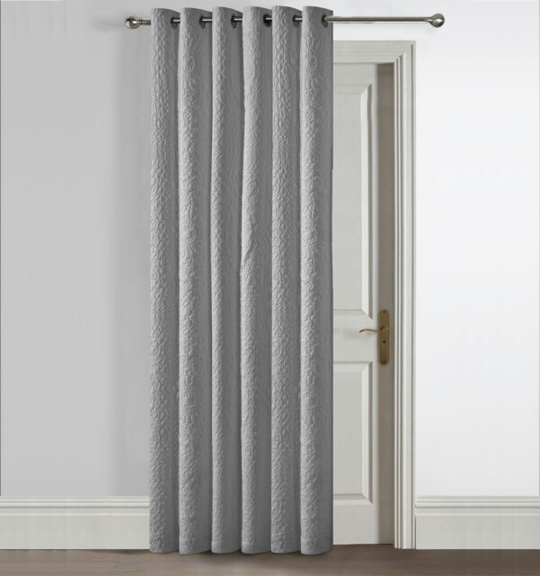 Velosso Winchester Quilted Pinsonic Blackout Door Curtain Panel - 117cm x 213cm Grey