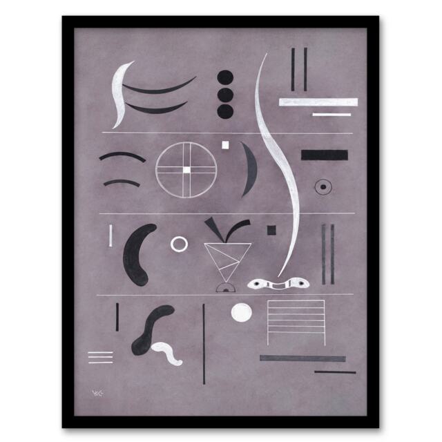 Wassily Kandinsky Framed Wall Art Four Parts Abstract Watercolour Home Décor