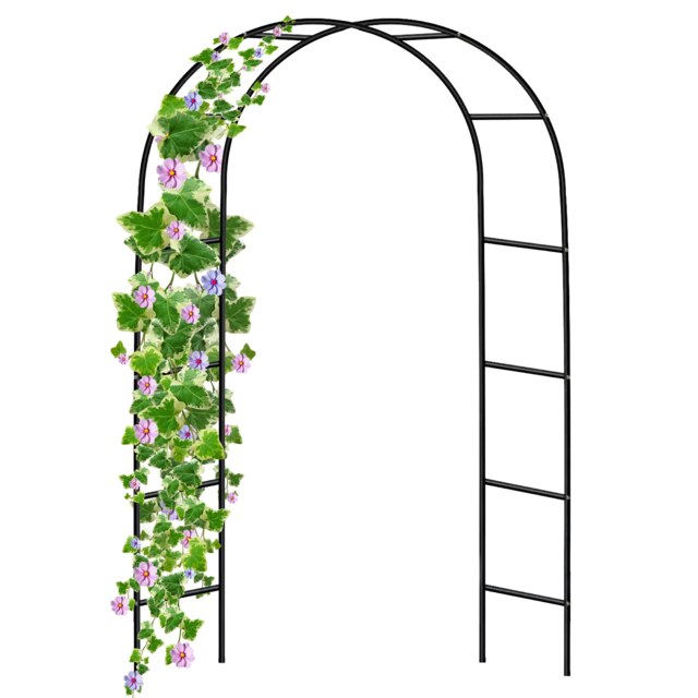2.4m Metal Garden Arch Heavy Duty Trellis Tubular Rose Climbing Plants Archway Green 1