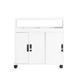 SoBuy Bathroom Toilet Paper Storage Cabinet with Sliding Doors, White, 27.5 x 7.9 x 27.9 in, 12.8 kg - BZR02-W