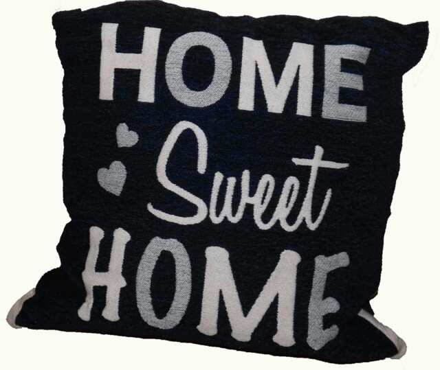 Home Sweet Home Cushion Cover with Cusion Pads (45x45 cm) Navy Blue 45 x 45 cm 1