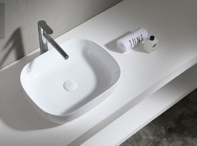 Countertop Basin Sink Oval 490mm X 395mm White Ceramic 49cm Sit On Quality Bathroom UP (Only Basin Included)