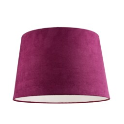 Hot Pink Velvet Fabric 12 Inch Drum Lamp Shade with White Cotton Inner Pink Pink 1