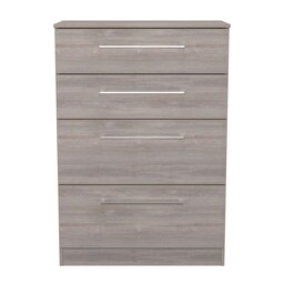 Gloucester 4 Drawer Deep Chest of Drawers in Grey Oak (Ready Assembled) Grey Grey Oak