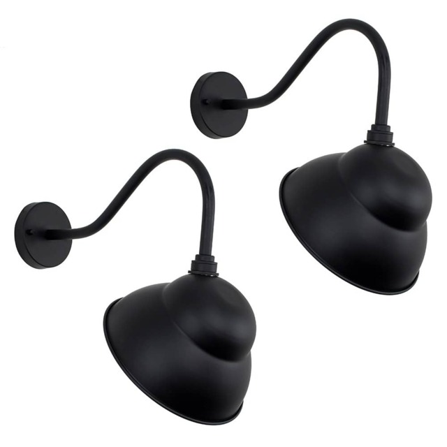 ValueLights Porter Pair of Black IP23 Outdoor Wall Lantern Black