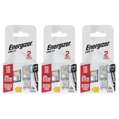 Energizer LED G9 200lm 1.8W 6500K (Daylight) Light Bulb - Pack of 6