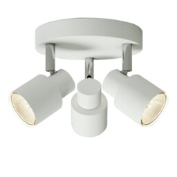 Irwin - White 3 Light IP44 Bathroom Round Spotlight Plate White 1