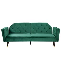 Plush Velvet Tufted Sofa Bed In Green