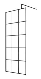 Balterley Toughened Safety Glass Framed Wetroom Screen Black Matt Black 1