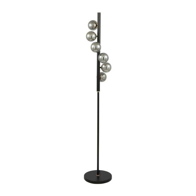 Glass Ball and Black Metal Floor Lamp For Living Room
