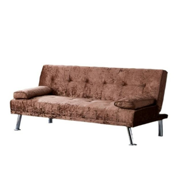 Crush Velvet Clic Clac Luxury Sofa Bed In Brown