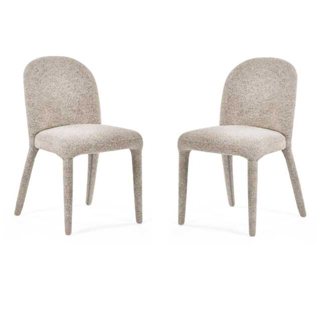 Islington Premium Beige Chenille Upholstered Dining Chairs - Set of 2