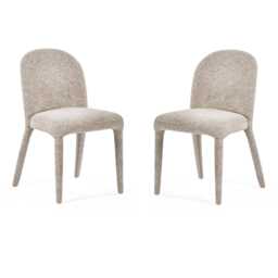 Islington Premium Beige Chenille Upholstered Dining Chairs - Set of 2