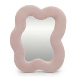 Serenityy Soft Squiggly Mirror - Square Pebble Rose Blush, 22.5x27x2.3 cm