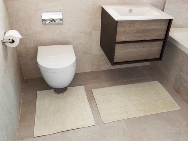 Chatsworth Pure Cotton Bath Mats Super Soft and absorbent (85x50 cm) Cream Cream 80x50 cm 1