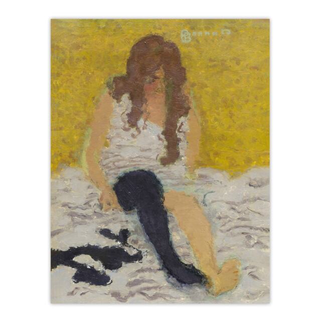 Woman Putting on Her Stockings Bonnard Wall Art Poster Print