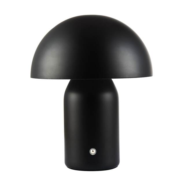 Mat Black Modern USB-C Battery Mushroom Lamp with Touch Dimmer Black Black 1
