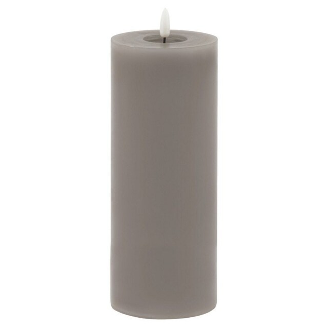 Luxe Collection Melt Effect LED Candle - Wax - L9 x W9 x H23 cm - Grey Grey Grey