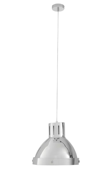 Orsina Bowl Shaped Pendant Light with Chrome Finish, Industrial Style Pendant Lighting Fixture, Cord Ceiling Light