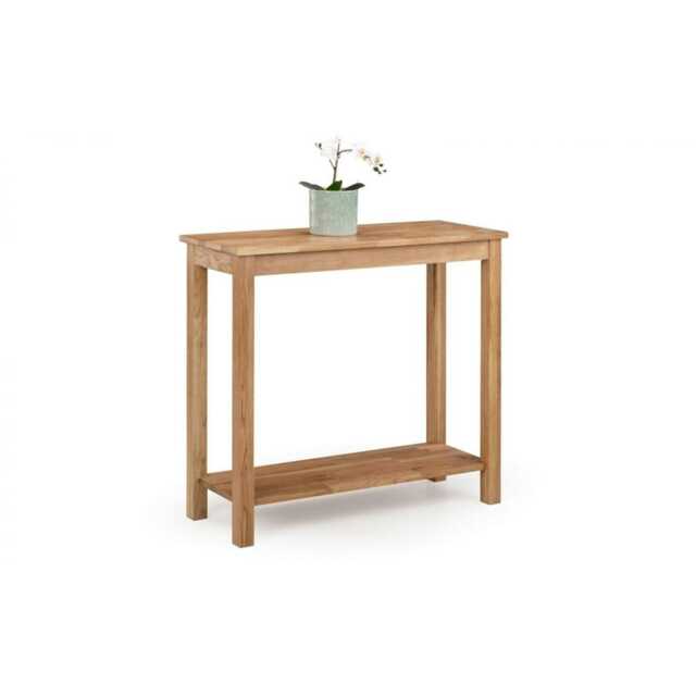 Oiled Oak Console Table - 90cm Brown Brown