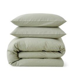 Touch Of Linen - Pistachio Green- Duvet Cover Set (Includes 2 Pillowcases - 1 For Single) Green Pistachio Green Single