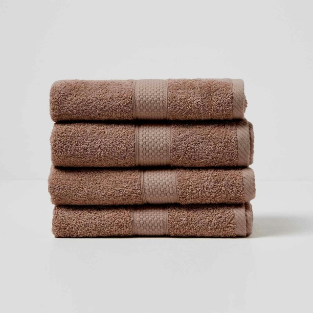 Homescapes Turkish Cotton Hand Towel Set of 4 - Chocolate Brown Hand towel 4