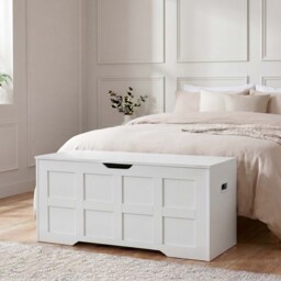 Vida Designs Large Storage Ottoman, White