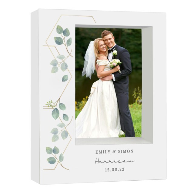 Personalised Botanical 6x4 Box Photo Frame White One Size