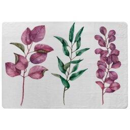 Purple & Green Leaves Rug Multi