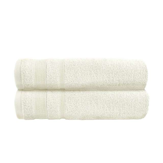 Luxury Zero Twist Egyptian Cotton Bath Towels 70 x 120cm - Pack of 2 Cream Bath towel