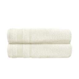 Luxury Zero Twist Egyptian Cotton Bath Towels 70 x 120cm - Pack of 2 Cream Bath towel