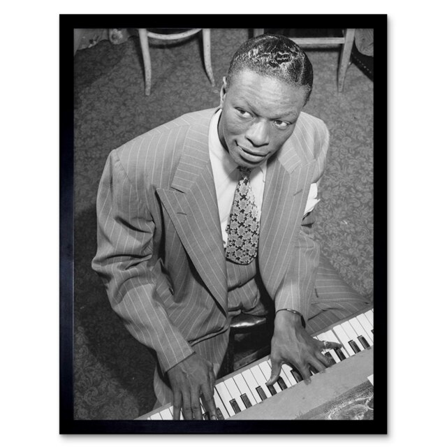 "Vintage Legendary Musician Nat King Cole 12x16"" Framed Wall Art Print"