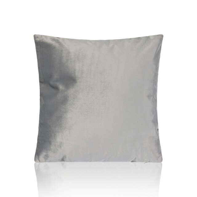 Plain Velvet 45cm x 45cm Silver Cushion Set of 4 Silver 45cm x 45cm x 10cm 4