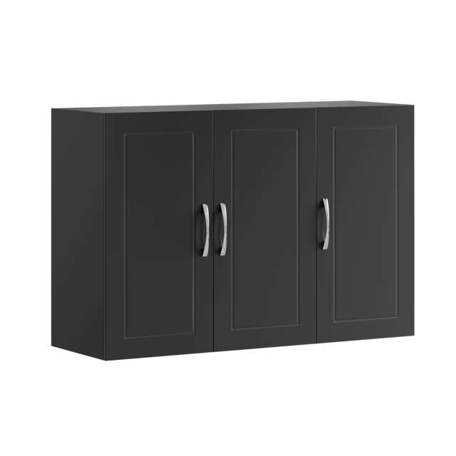 SoBuy FRG231-L-SCH,3-Doors Bathroom Wall Cabinet With Adjustable Shelves Black Black 1