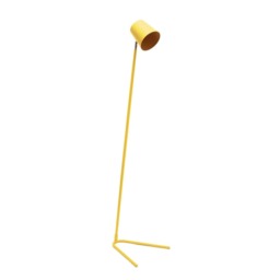 ValueLights Lark Mustard Metal Task Slimline Floor Lamp and Bulb