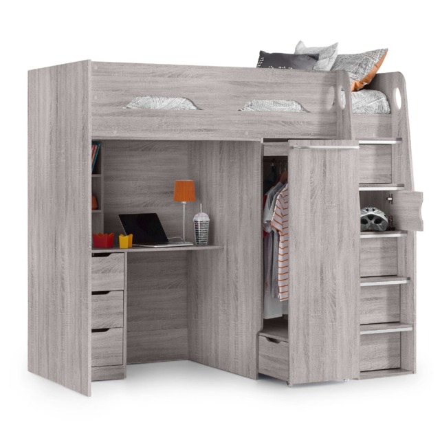 Granite Highsleeper Grey Oak - Single (90cm)