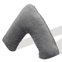 Aamira V Shaped Pillow, Shredded Memory Foam V Pillow, Orthopaedic Cream V Shaped Pillow for Head, Neck & Back Support Grey Grey V Shape - Grey 1