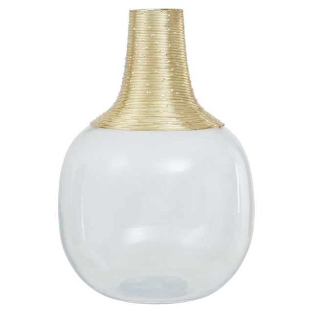 Glynn Glass And Gold Large Vase Gold Gold