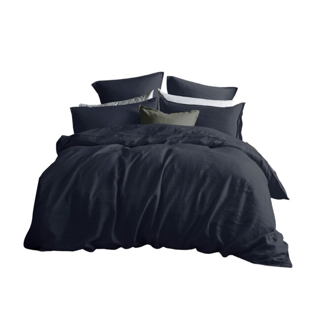 Martex Linen Duvet Cover Navy Blue - Single