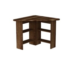Corner Computer Desk with Shelves Brown Light Walnut 1
