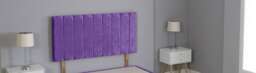 "Purple Crushed Velvet 9 Panel Headboard Purple 2FT6 Small Single 26""inch Headboard"